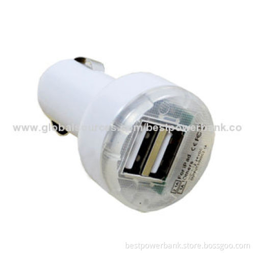Cheapest Car Charger with Double USB, 5.0V-1,800mA Output Range, ABS Material